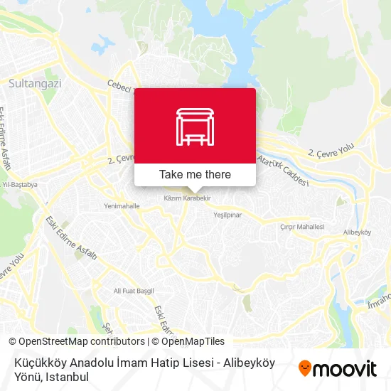 Küçükköy Anadolu İmam Hatip Lisesi - Alibeyköy Yönü map