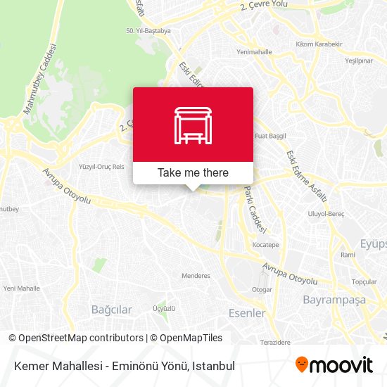 Kemer Mahallesi - Eminönü Yönü map