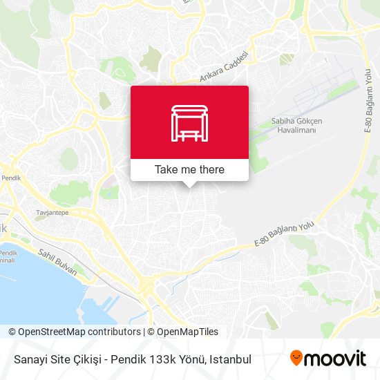 Sanayi Site Çikişi - Pendik 133k Yönü map