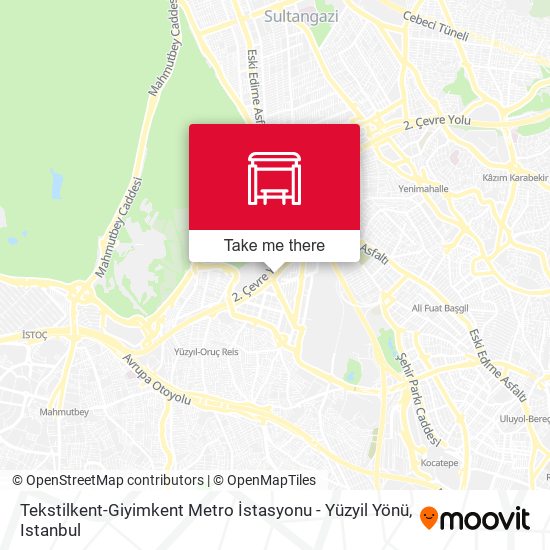Tekstilkent-Giyimkent Metro İstasyonu - Yüzyil Yönü map