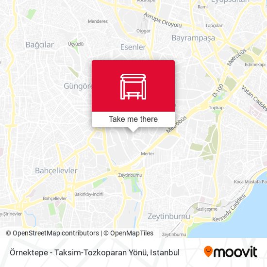 Örnektepe - Taksim-Tozkoparan Yönü map