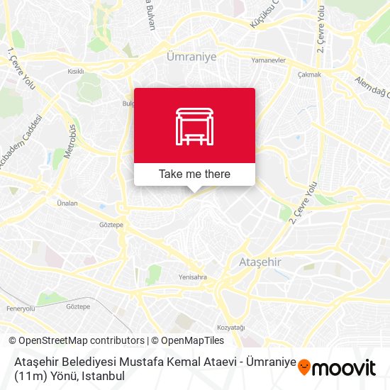 Ataşehir Belediyesi Mustafa Kemal Ataevi - Ümraniye (11m) Yönü map