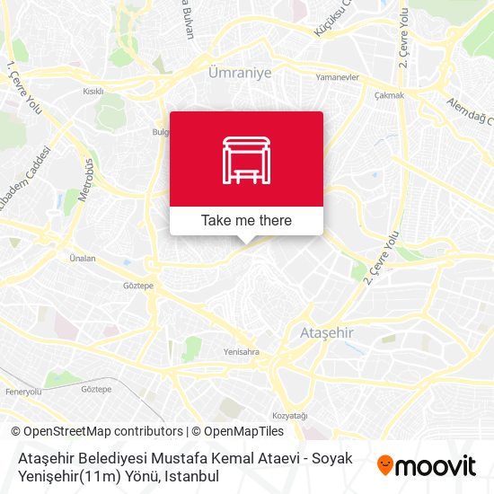 Ataşehir Belediyesi Mustafa Kemal Ataevi - Soyak Yenişehir(11m) Yönü map