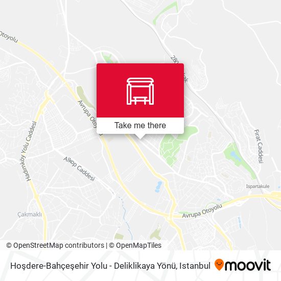 Hoşdere-Bahçeşehir Yolu - Deliklikaya Yönü map