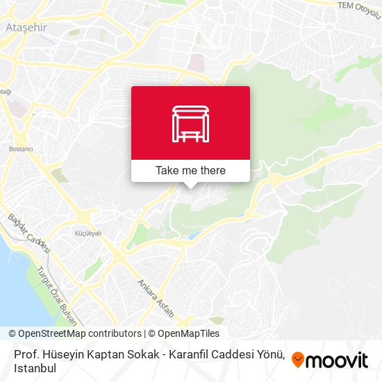 Prof. Hüseyin Kaptan Sokak - Karanfil Caddesi Yönü map