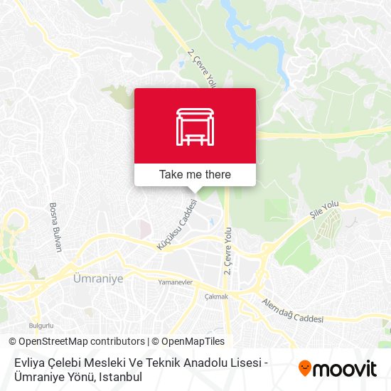 Evliya Çelebi Mesleki Ve Teknik Anadolu Lisesi - Ümraniye Yönü map