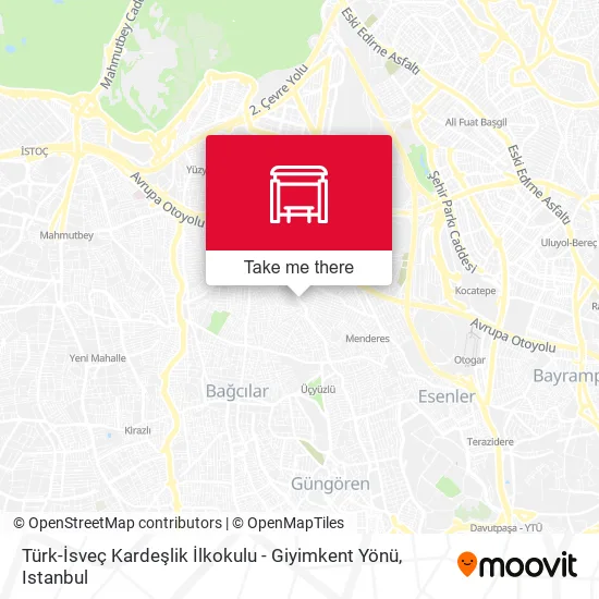 Türk-İsveç Kardeşlik İlkokulu - Giyimkent Yönü map