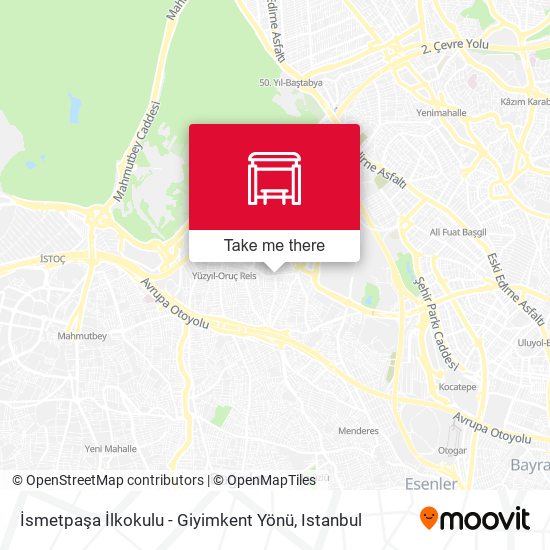 İsmetpaşa İlkokulu - Giyimkent Yönü map