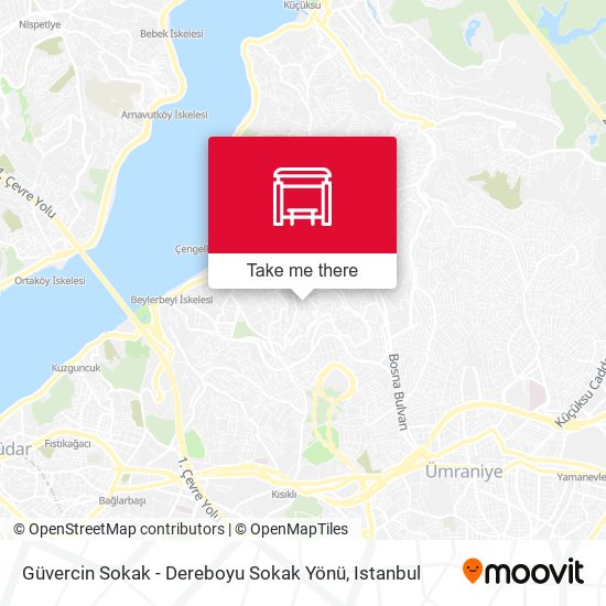 Güvercin Sokak - Dereboyu Sokak Yönü map