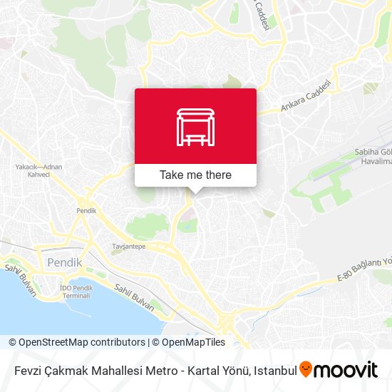 Fevzi Çakmak Mahallesi Metro - Kartal Yönü map