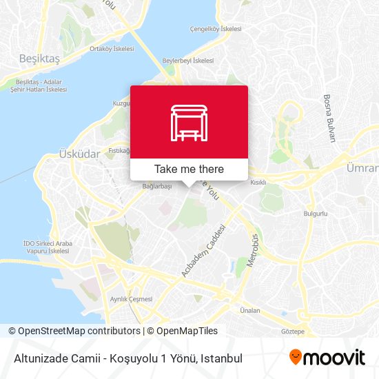 Altunizade Camii - Koşuyolu 1 Yönü map