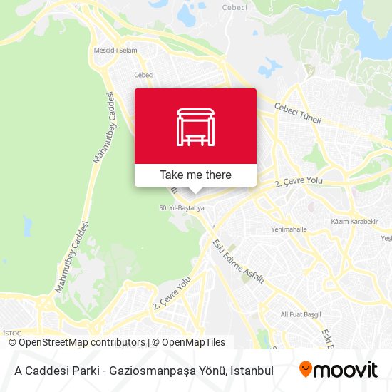 A Caddesi Parki - Gaziosmanpaşa Yönü map