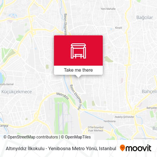Altınyıldız İlkokulu - Yenibosna Metro Yönü map