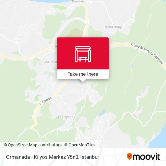 Ormanada - Kilyos Merkez Yönü map