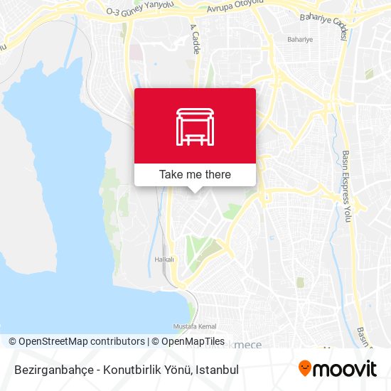 Bezirganbahçe - Konutbirlik Yönü map
