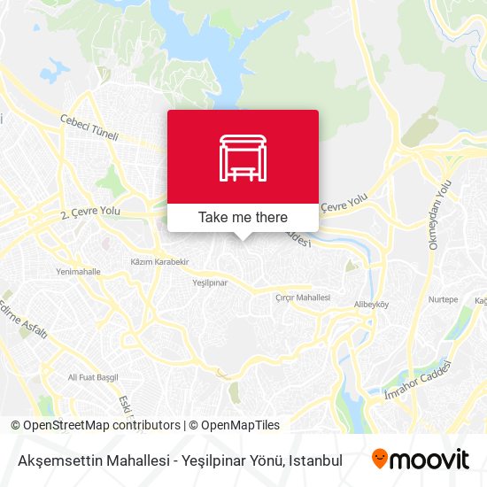 Akşemsettin Mahallesi - Yeşilpinar Yönü map