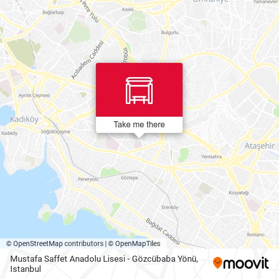 Mustafa Saffet Anadolu Lisesi - Gözcübaba Yönü map
