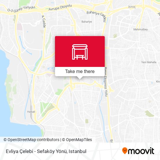 Evliya Çelebi - Sefaköy Yönü map