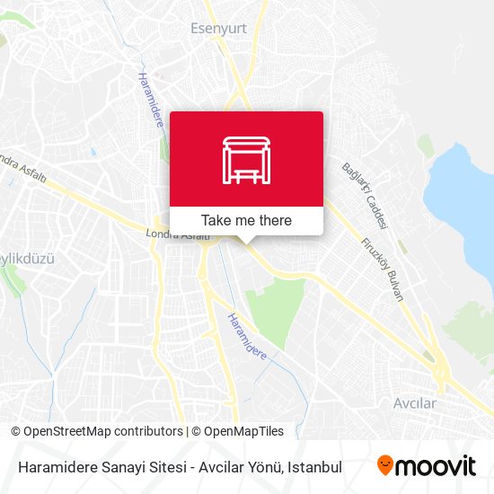Haramidere Sanayi Sitesi - Avcilar Yönü map