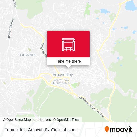 Topincirler - Arnavutköy Yönü map