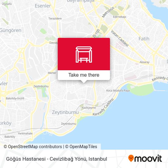 Göğüs Hastanesi - Cevizlibağ Yönü map