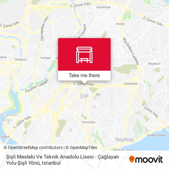 Şişli Mesleki Ve Teknik Anadolu Lisesi - Çağlayan Yolu-Şişli Yönü map