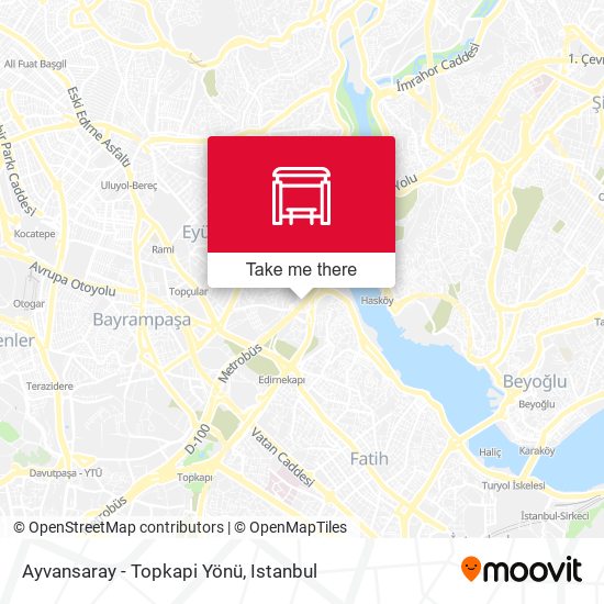 Ayvansaray - Topkapi Yönü map