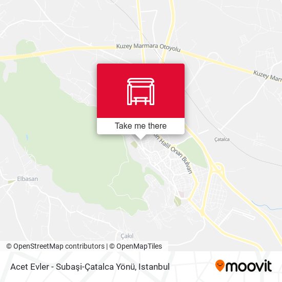 Acet Evler - Subaşi-Çatalca Yönü map