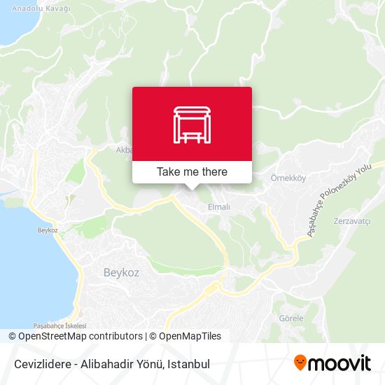 Cevizlidere - Alibahadir Yönü map