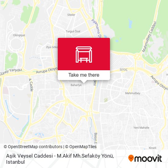 Aşik Veysel Caddesi - M.Akif Mh.Sefaköy Yönü map