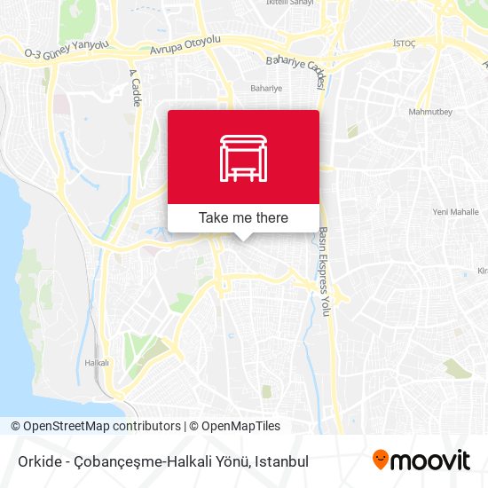 Orkide - Çobançeşme-Halkali Yönü map