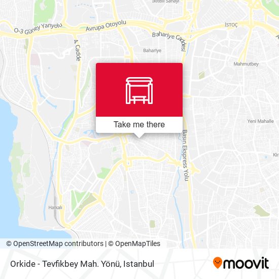 Orkide - Tevfikbey Mah. Yönü map