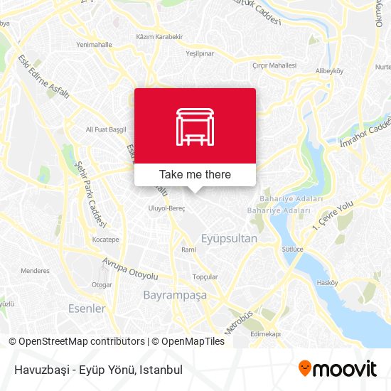 Havuzbaşi - Eyüp Yönü map