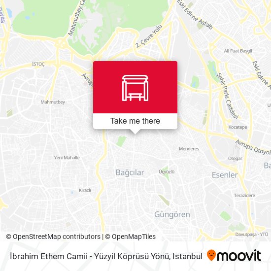 İbrahim Ethem Camii - Yüzyil Köprüsü Yönü map