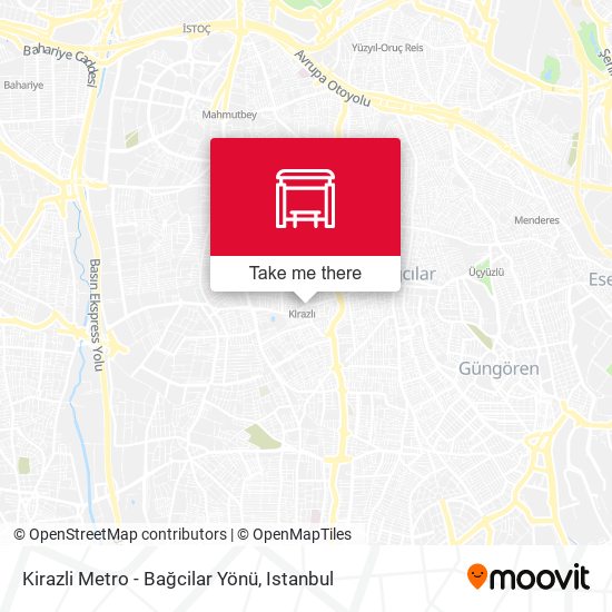 Kirazli Metro - Bağcilar Yönü map
