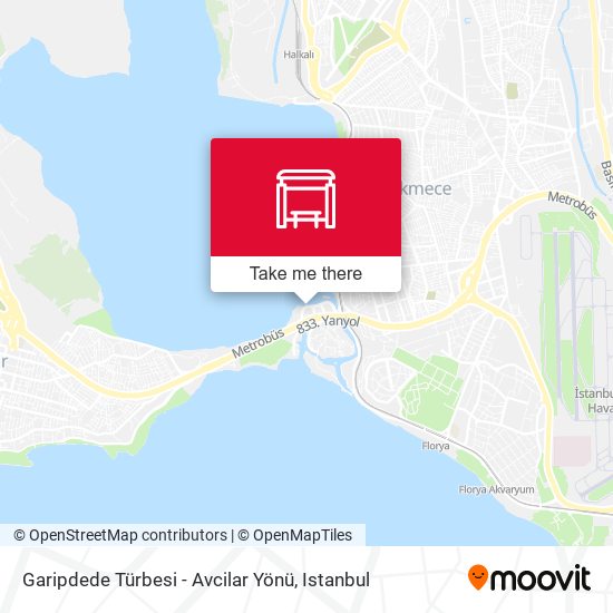 Garipdede Türbesi - Avcilar Yönü map