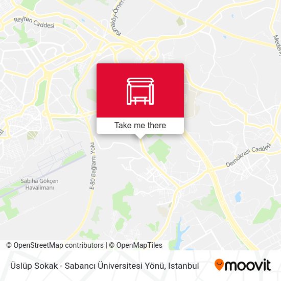 Üslüp Sokak - Sabancı Üniversitesi Yönü map