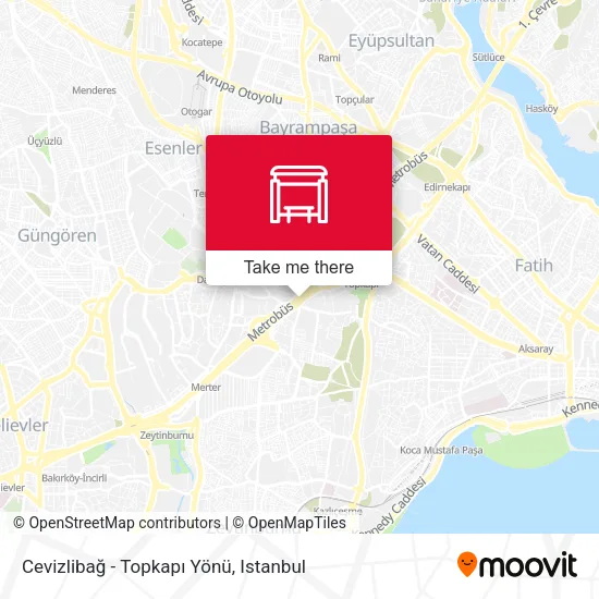 Cevizlibağ - Topkapı Yönü map