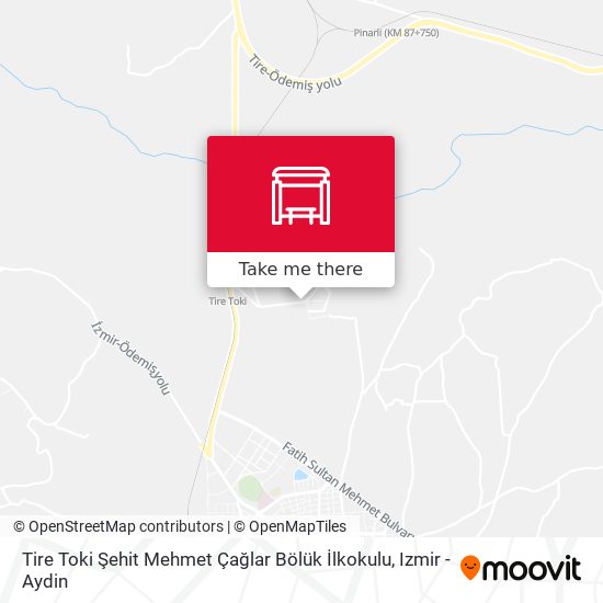 Tire Toki Şehit Mehmet Çağlar Bölük İlkokulu map