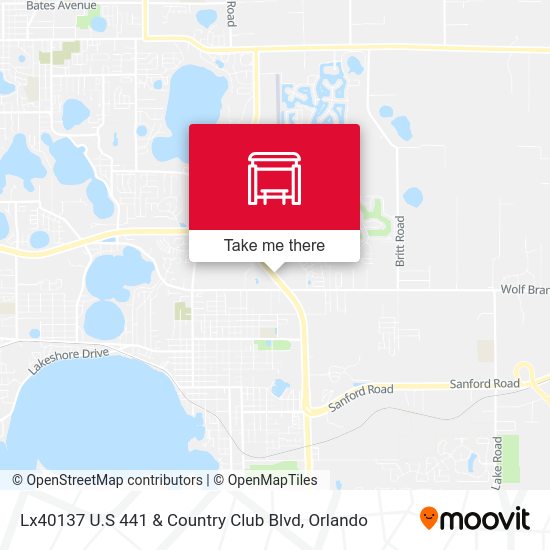 Lx40137 U.S 441 & Country Club Blvd map