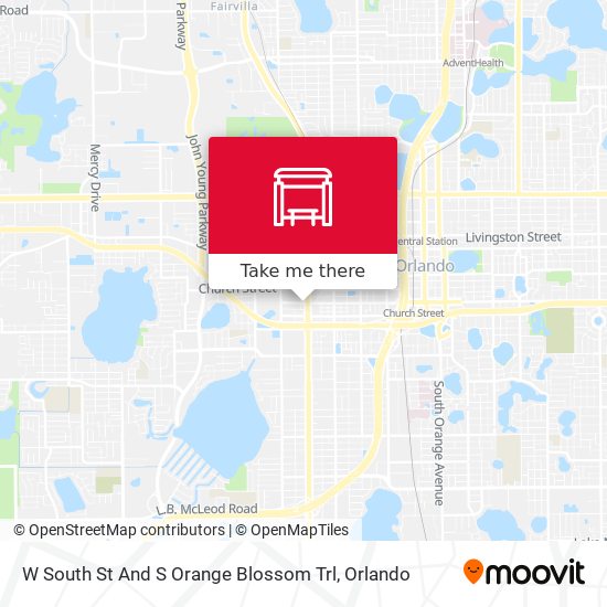 W South St And S Orange Blossom Trl map