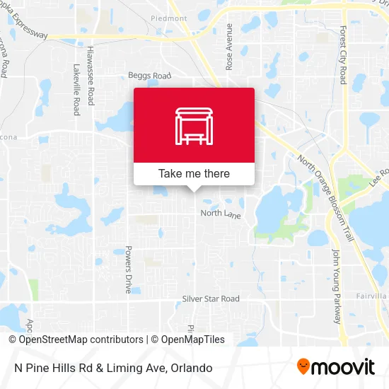 N Pine Hills Rd & Liming Ave map