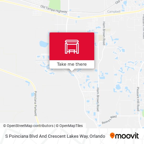 S Poinciana Blvd And Crescent Lakes Way map