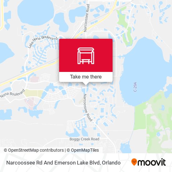 Narcoossee Rd And Emerson Lake Blvd map