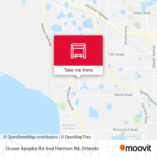 Mapa de Ocoee Apopka Rd And Harmon Rd