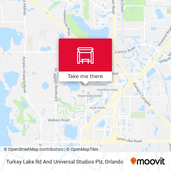 Turkey Lake Rd And Universal Studios Plz map