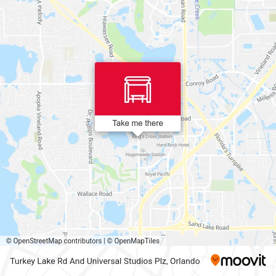 Mapa de Turkey Lake Rd And Universal Studios Plz