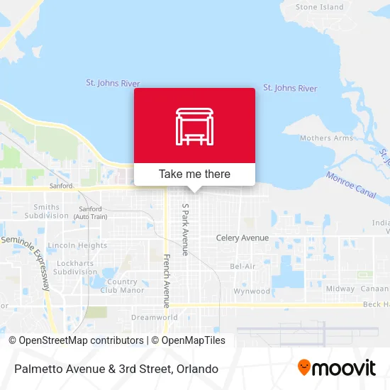 Palmetto Avenue & 3rd Street map