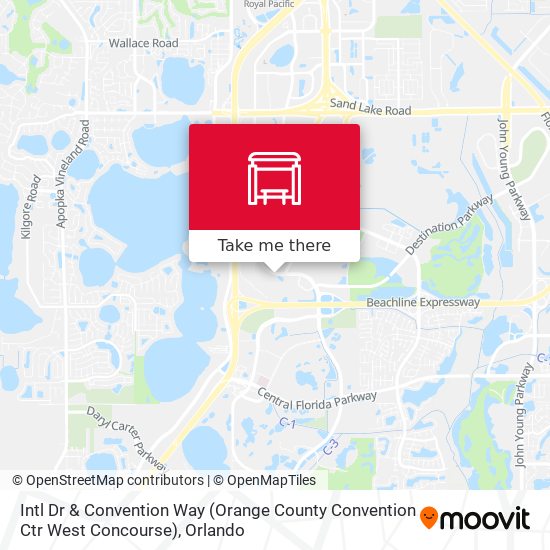 Intl Dr & Convention Way (Orange County Convention Ctr West Concourse) map