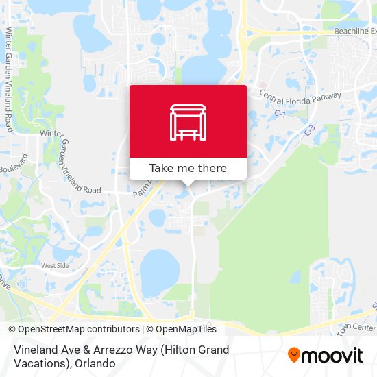 Vineland Ave & Arrezzo Way (Hilton Grand Vacations) map